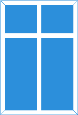 Окно двухстворчатое с двумя форточками