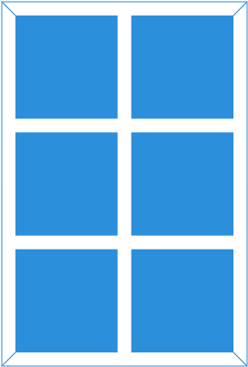 Оконный блок трехрядный